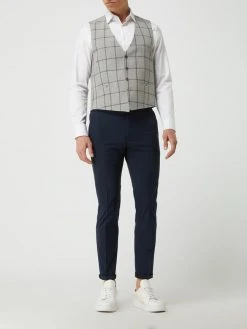 Atelier Torino Weste Aus Leinen-Schurwoll-Mix Modell 'Panfilo' - Hellgrau