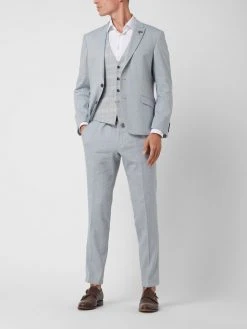 Atelier Torino Weste Mit Leinen-Anteil Modell 'Panfilo' - Hellblau