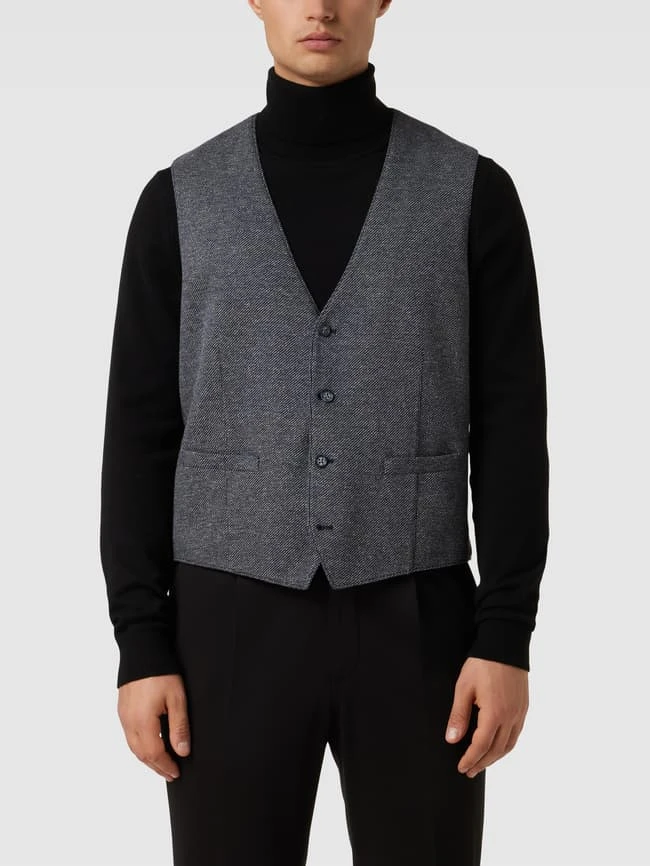 Christian Berg Men Weste Mit Strukturmuster - Blau 4 Christian Berg Men Weste Mit Strukturmuster - Blau – Bild 4