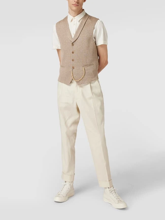 CG - Club Of Gents Weste Mit Schalkragen - Beige 1 CG - Club Of Gents Weste Mit Schalkragen - Beige