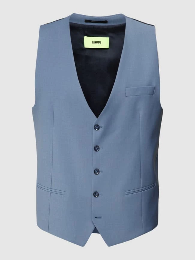 Cinque Weste Mit Paspeltaschen Modell 'Monopoli' - Rauchblau 2 Cinque Weste Mit Paspeltaschen Modell 'Monopoli' - Rauchblau – Bild 2