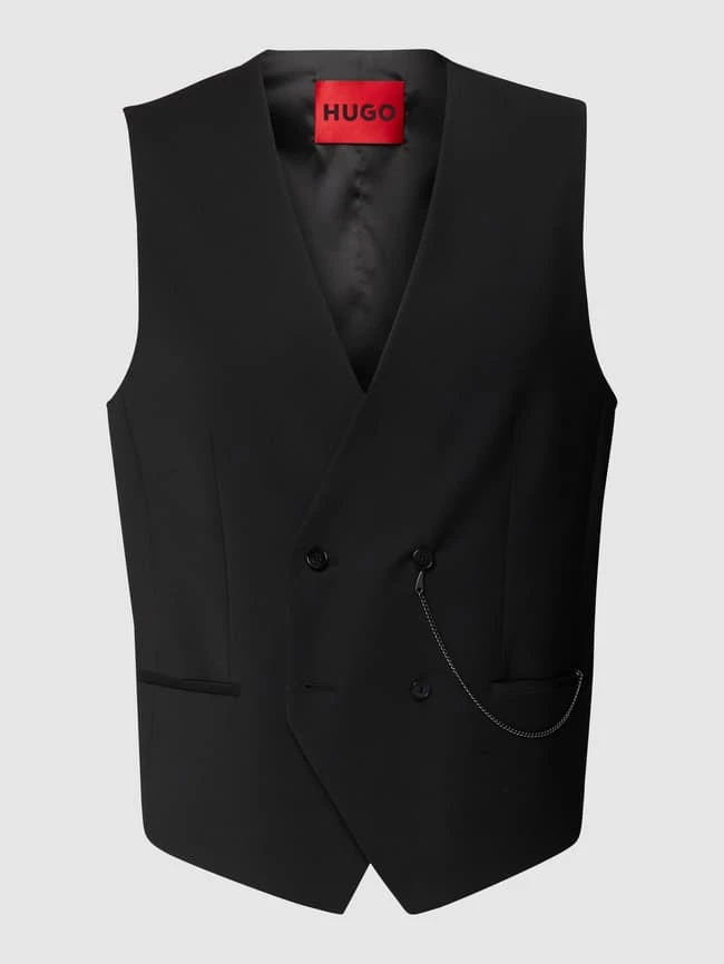 HUGO Weste Mit V-Ausschnitt Modell 'Vin' - Schwarz 2 HUGO Weste Mit V-Ausschnitt Modell 'Vin' - Schwarz – Bild 2