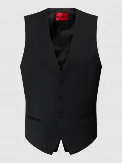 HUGO Anzugweste Mit Paspeltaschen - Schwarz