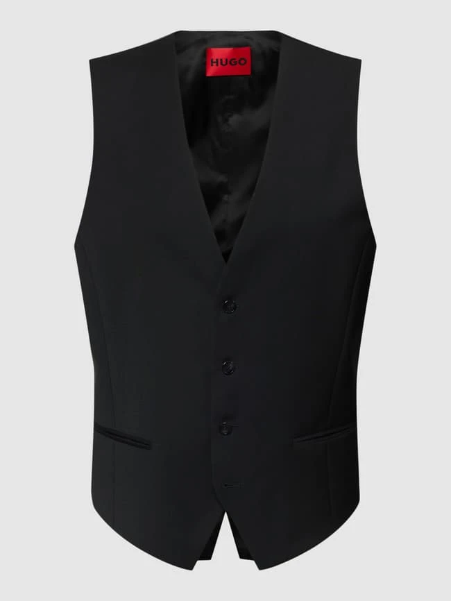 HUGO Anzugweste Mit Paspeltaschen - Schwarz 1 HUGO Anzugweste Mit Paspeltaschen - Schwarz