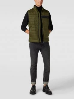BOSS Steppweste Mit Label-Detail Modell 'Darolan' - Olivgrün