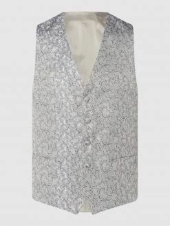 DIGEL Modern Fit Weste Mit Webmuster Modell 'Lambert' - Silber