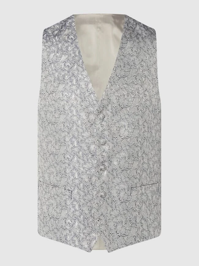 DIGEL Modern Fit Weste Mit Webmuster Modell 'Lambert' - Silber 1 DIGEL Modern Fit Weste Mit Webmuster Modell 'Lambert' - Silber