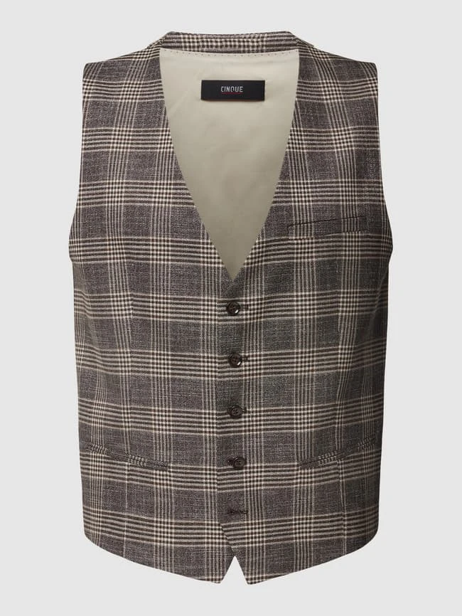 Cinque Weste Mit Karomuster Modell 'CiVitra' - Taupe 2 Cinque Weste Mit Karomuster Modell 'CiVitra' - Taupe – Bild 2