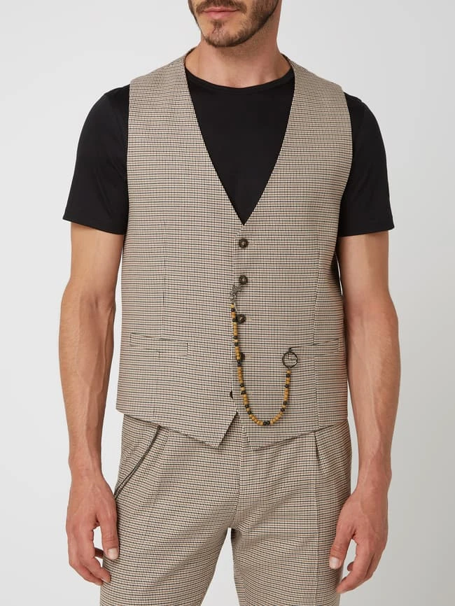 Cinque Slim Fit Weste Mit Pepita-Dessin Modell 'Civiro' - Ecru 4 Cinque Slim Fit Weste Mit Pepita-Dessin Modell 'Civiro' - Ecru – Bild 4