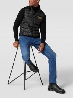 EA7 Emporio Armani Daunenweste Mit Label-Print - Schwarz