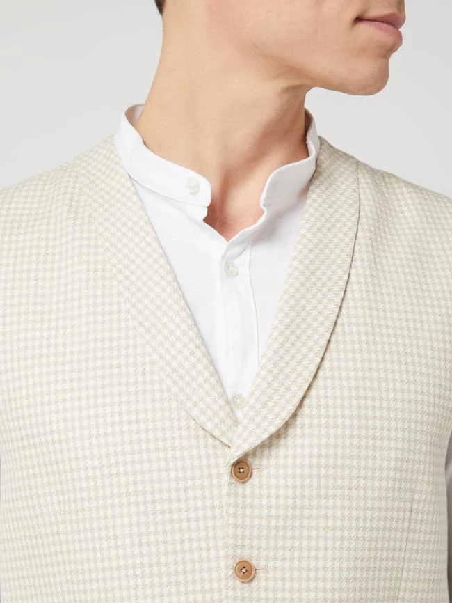 CG - Club Of Gents Slim Fit Weste Mit Leinen-Anteil Modell 'Paddy' - Beige 3 CG - Club Of Gents Slim Fit Weste Mit Leinen-Anteil Modell 'Paddy' - Beige – Bild 3