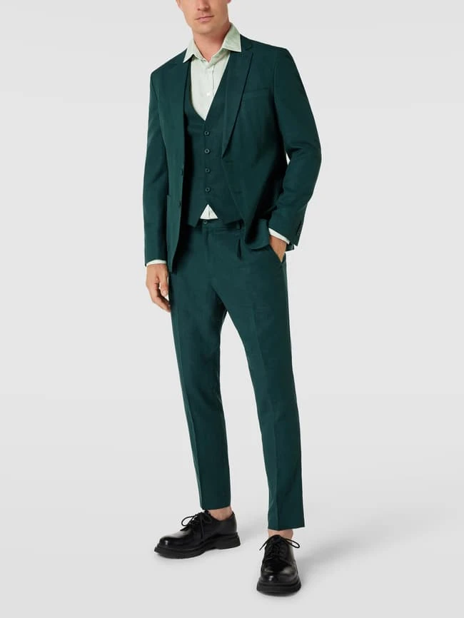 MCNEAL Slim Fit Weste Mit Paspeltaschen - Grün 1 MCNEAL Slim Fit Weste Mit Paspeltaschen - Grün