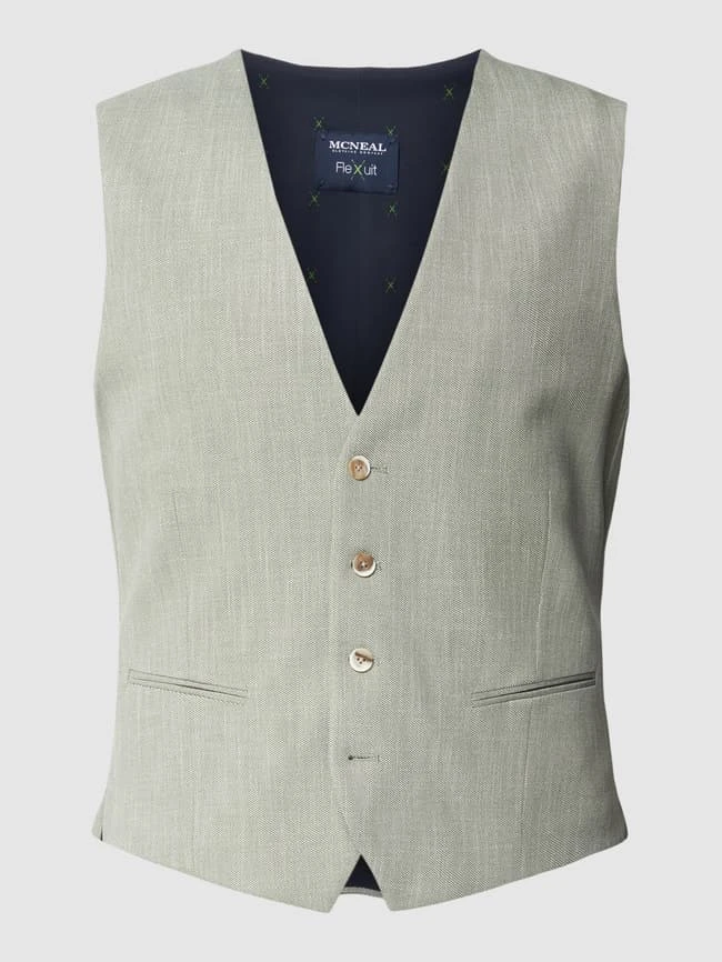 MCNEAL Weste Mit Paspeltaschen Modell 'Emil' - Grün 2 MCNEAL Weste Mit Paspeltaschen Modell 'Emil' - Grün – Bild 2