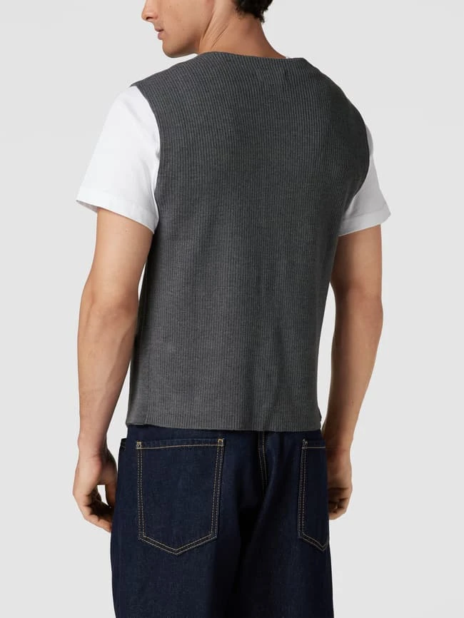 Christian Berg Men Weste In Strick-Optik - Graphit Meliert 5 Christian Berg Men Weste In Strick-Optik - Graphit Meliert – Bild 5