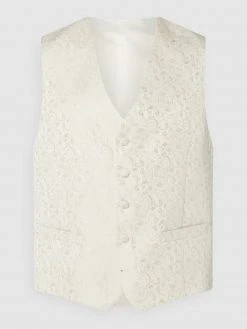 DIGEL Modern Fit Weste Mit Webmuster Modell 'Lambert' - Beige