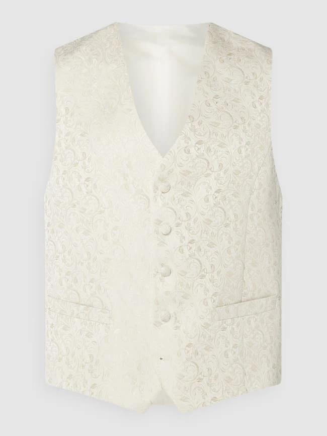 DIGEL Modern Fit Weste Mit Webmuster Modell 'Lambert' - Beige 1 DIGEL Modern Fit Weste Mit Webmuster Modell 'Lambert' - Beige