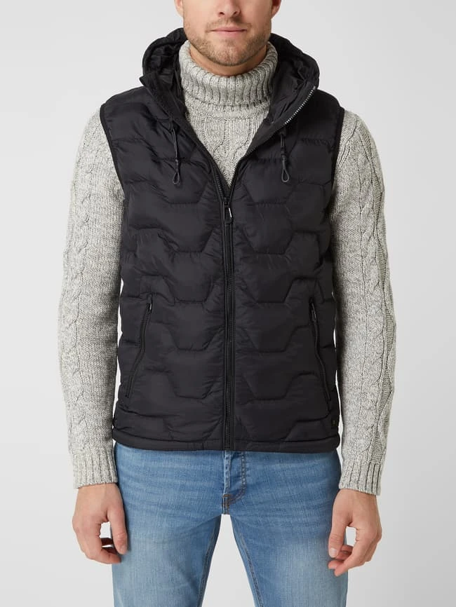 NO EXCESS Steppweste Mit Kapuze - Schwarz 4 NO EXCESS Steppweste Mit Kapuze - Schwarz – Bild 4