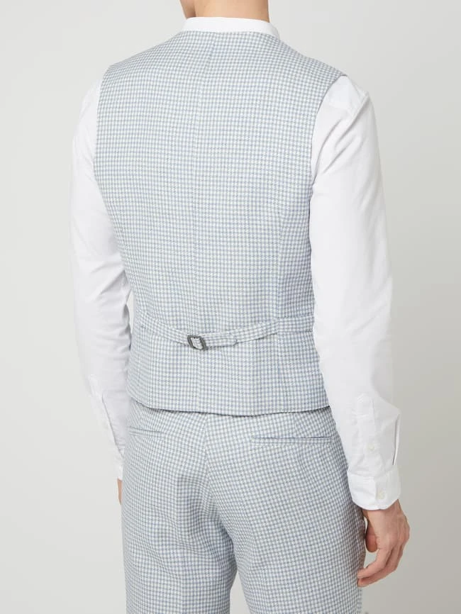 CG - Club Of Gents Slim Fit Weste Mit Leinen-Anteil Modell 'Paddy' - Hellblau 5 CG - Club Of Gents Slim Fit Weste Mit Leinen-Anteil Modell 'Paddy' - Hellblau – Bild 5