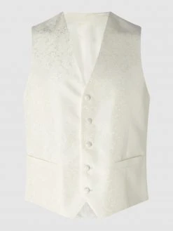 DIGEL Modern Fit Weste Mit Webmuster Modell 'Lambert' - Weiß