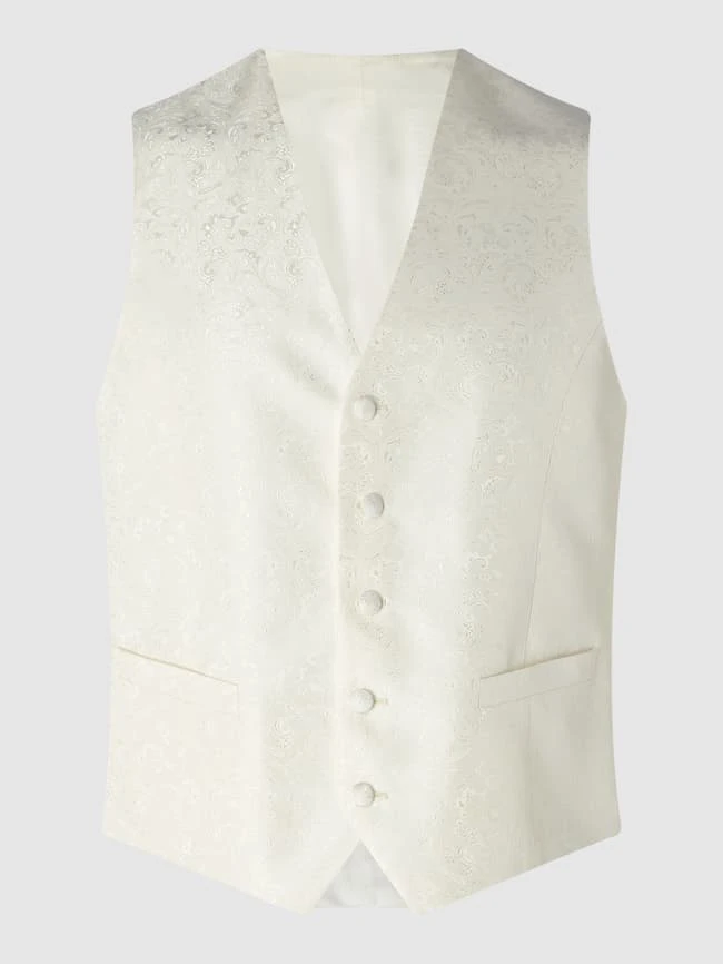 DIGEL Modern Fit Weste Mit Webmuster Modell 'Lambert' - Weiß 1 DIGEL Modern Fit Weste Mit Webmuster Modell 'Lambert' - Weiß