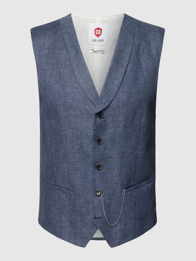 CG - Club Of Gents Weste Mit Schalkragen - Blau 1 CG - Club Of Gents Weste Mit Schalkragen - Blau