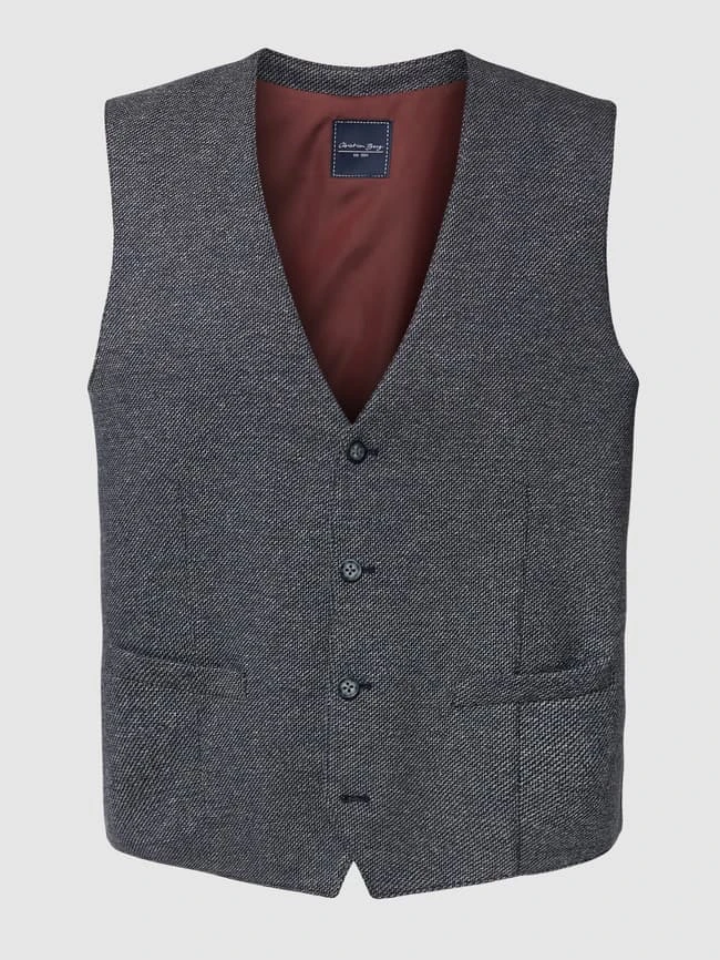 Christian Berg Men Weste Mit Strukturmuster - Blau 2 Christian Berg Men Weste Mit Strukturmuster - Blau – Bild 2