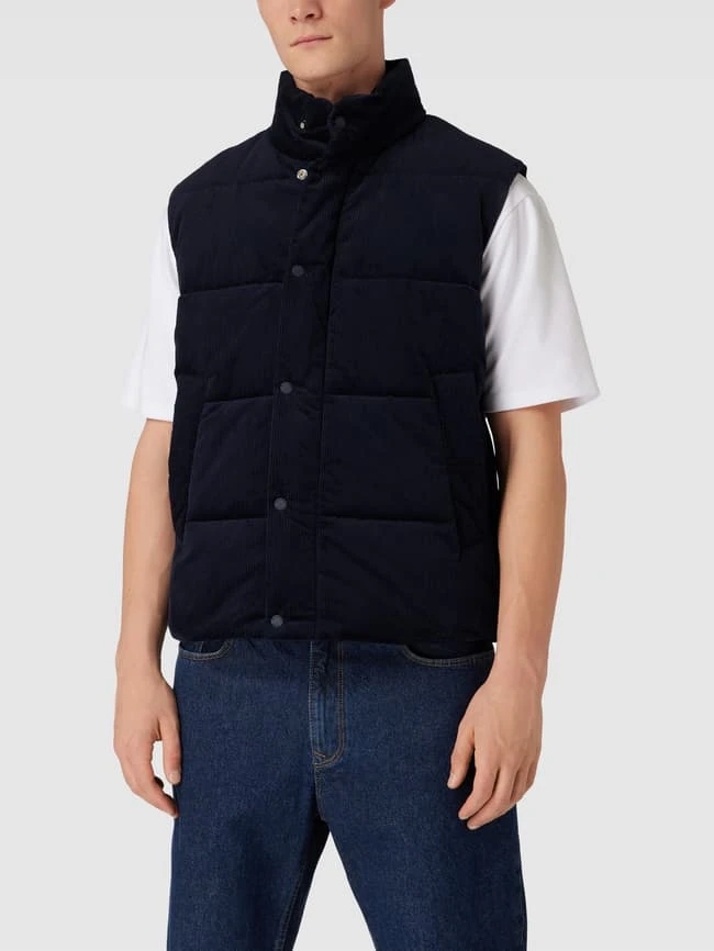 Marc O'Polo Denim Steppweste Aus Cord Modell 'Corduroy Outdoor Vest' - Marineblau 4 Marc O'Polo Denim Steppweste Aus Cord Modell 'Corduroy Outdoor Vest' - Marineblau – Bild 4