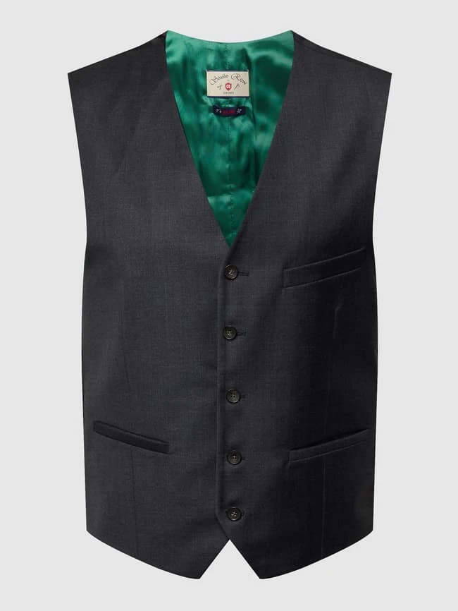 CG - Club Of Gents Slim Fit Weste Aus Schurwolle - 'Savile Row' - Dunkelgrau 2 CG - Club Of Gents Slim Fit Weste Aus Schurwolle - 'Savile Row' - Dunkelgrau – Bild 2