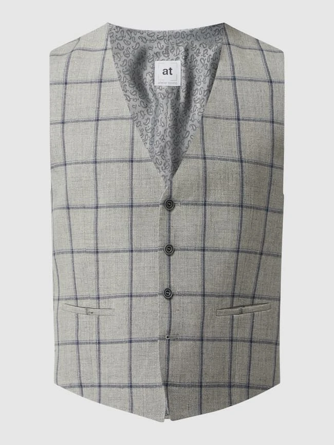 Atelier Torino Weste Aus Leinen-Schurwoll-Mix Modell 'Panfilo' - Hellgrau 2 Atelier Torino Weste Aus Leinen-Schurwoll-Mix Modell 'Panfilo' - Hellgrau – Bild 2