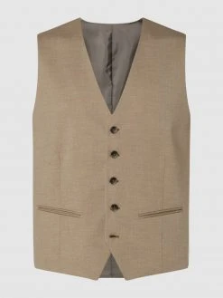 Selected Homme Slim Fit Weste Mit Stretch-Anteil Modell 'Mylologan' - Beige Meliert