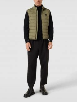 Marc O'Polo Regular Fit Steppweste Mit Stehkragen - Olivgrün