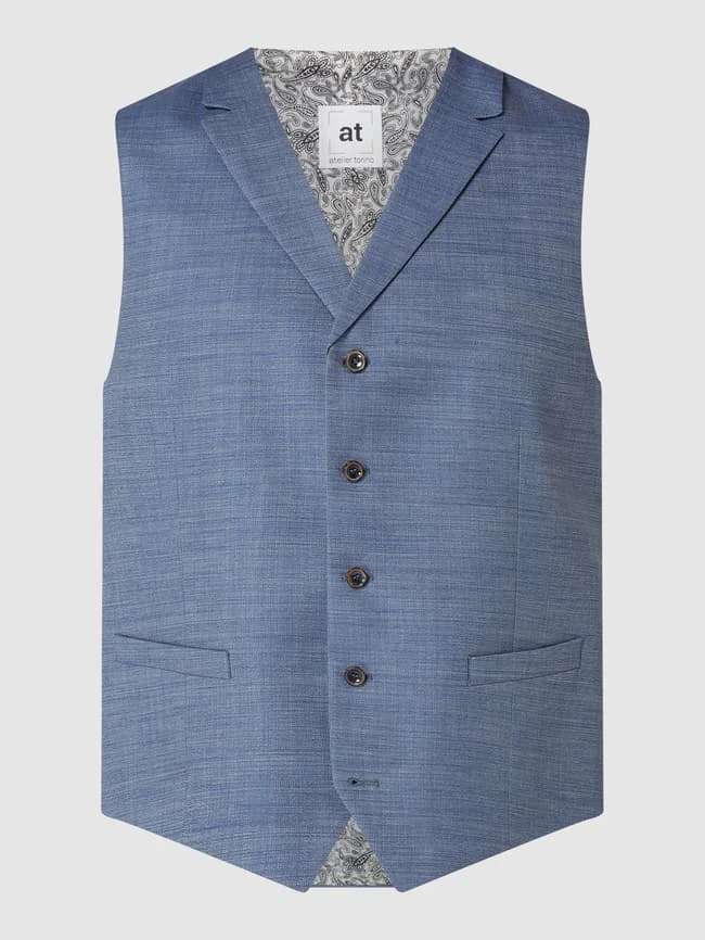Atelier Torino Weste Aus Schurwollmischung Modell 'Orazio' - Blau 2 Atelier Torino Weste Aus Schurwollmischung Modell 'Orazio' - Blau – Bild 2