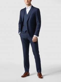 CG - Club Of Gents Slim Fit Weste Aus Schurwolle - 'Savile Row' - Blau