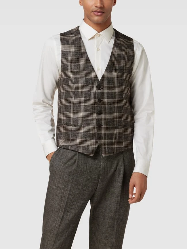 Cinque Weste Mit Karomuster Modell 'CiVitra' - Taupe 4 Cinque Weste Mit Karomuster Modell 'CiVitra' - Taupe – Bild 4