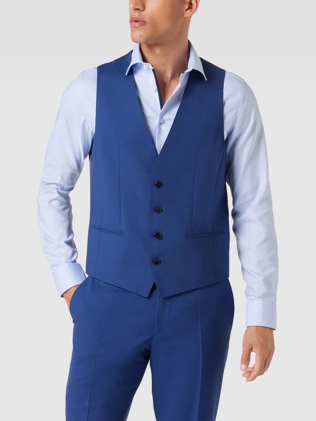 BOSS Weste Mit Paspeltaschen Modell 'Huge Vest' - Marineblau 4 BOSS Weste Mit Paspeltaschen Modell 'Huge Vest' - Marineblau – Bild 4