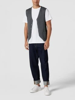 Christian Berg Men Weste In Strick-Optik - Graphit Meliert