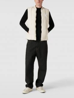 KARL KANI Steppweste Mit Logo-Stitching Modell 'Quilted Vest Light Sand' - Weiß