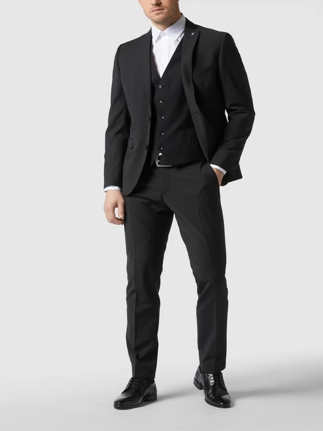 CG - Club Of Gents Weste Mit Leistentaschen Modell 'Carlto' - Schwarz 1 CG - Club Of Gents Weste Mit Leistentaschen Modell 'Carlto' - Schwarz