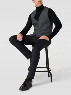 Christian Berg Men Weste Mit Eingrifftaschen - Blau