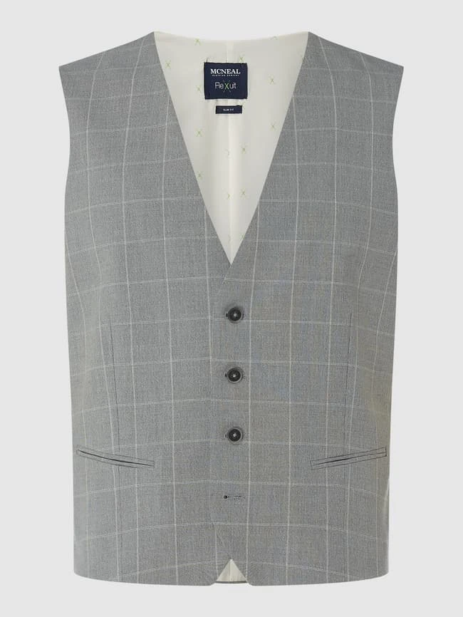 MCNEAL Slim Fit Weste Mit Stretch-Anteil - Mittelgrau 1 MCNEAL Slim Fit Weste Mit Stretch-Anteil - Mittelgrau