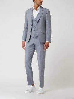 Atelier Torino Weste Aus Leinen-Schurwoll-Mix Modell 'Panfilo' - Bleu