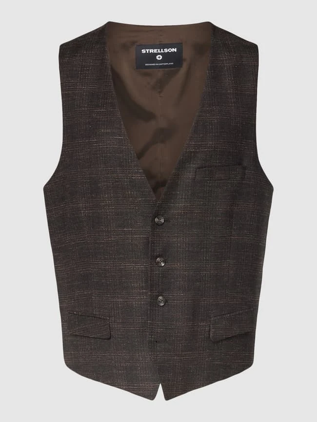Strellson Weste Mit Allover-Muster Modell 'Gyl' - Dunkelbraun 1 Strellson Weste Mit Allover-Muster Modell 'Gyl' - Dunkelbraun