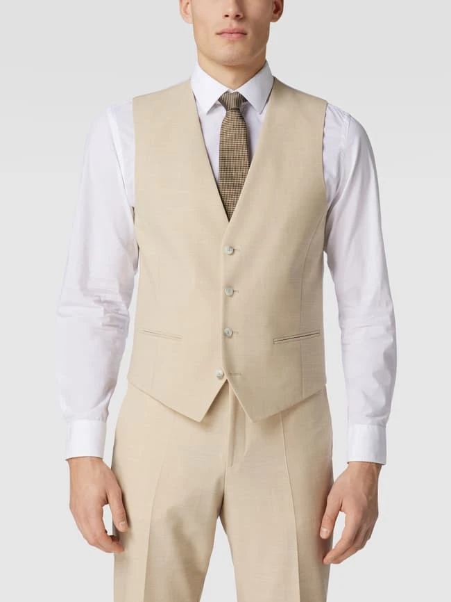HUGO Anzugweste Mit Paspeltaschen - Beige 4 HUGO Anzugweste Mit Paspeltaschen - Beige – Bild 4