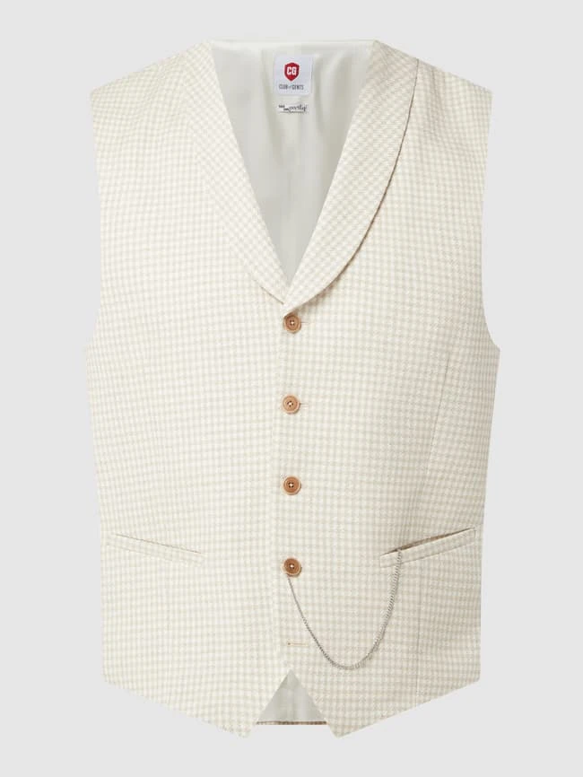 CG - Club Of Gents Slim Fit Weste Mit Leinen-Anteil Modell 'Paddy' - Beige 2 CG - Club Of Gents Slim Fit Weste Mit Leinen-Anteil Modell 'Paddy' - Beige – Bild 2