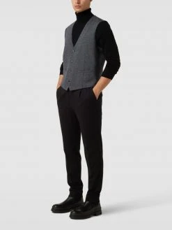 Christian Berg Men Weste Mit Strukturmuster - Blau