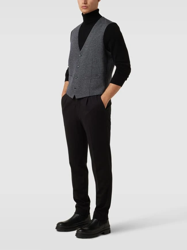 Christian Berg Men Weste Mit Strukturmuster - Blau 1 Christian Berg Men Weste Mit Strukturmuster - Blau