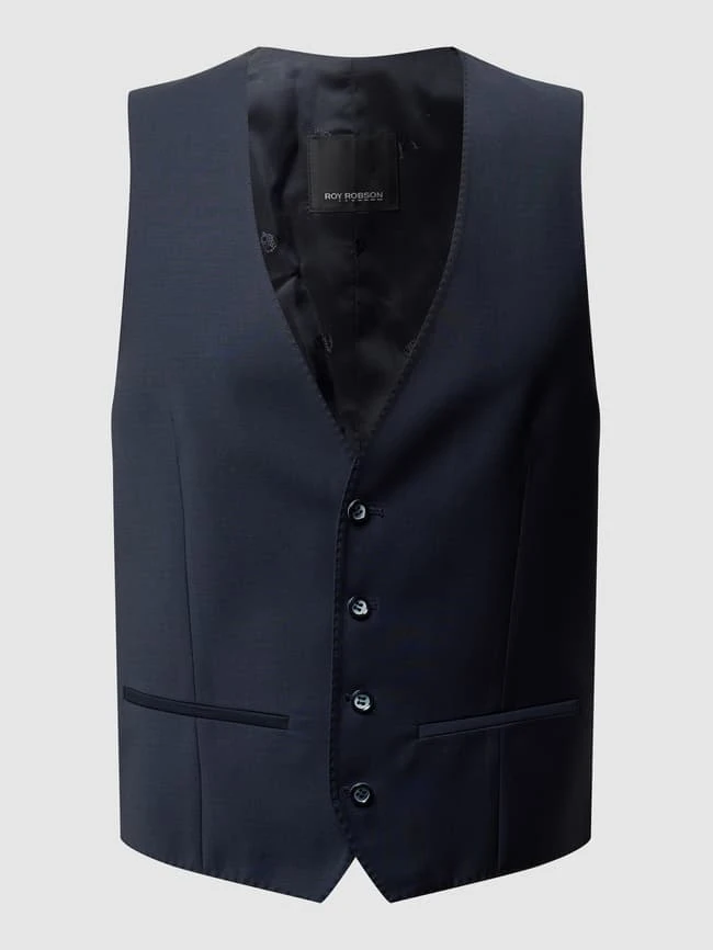 Roy Robson Weste Aus Schurwollmischung - Marineblau 2 Roy Robson Weste Aus Schurwollmischung - Marineblau – Bild 2