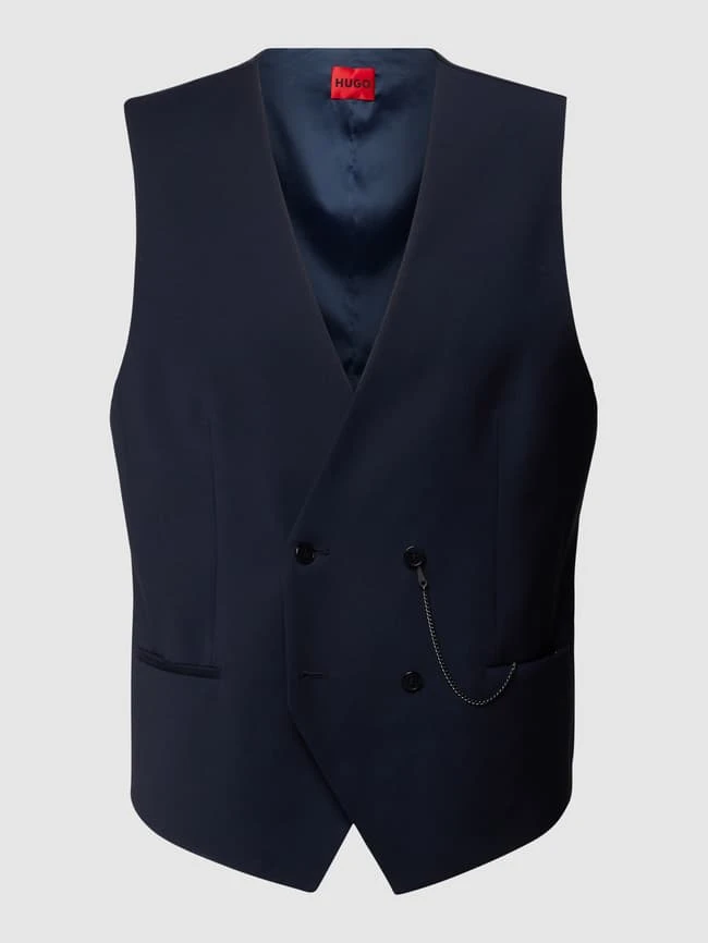 HUGO Weste Mit V-Ausschnitt Modell 'Vin' - Marineblau 2 HUGO Weste Mit V-Ausschnitt Modell 'Vin' - Marineblau – Bild 2