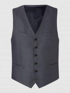 Tiger Of Sweden Slim Fit Weste Mit Webstruktur Modell 'Wolmer' - Rauchblau