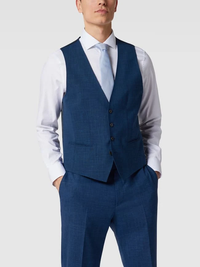 BOSS Regular Fit Weste Mit Paspeltaschen - Blau 4 BOSS Regular Fit Weste Mit Paspeltaschen - Blau – Bild 4